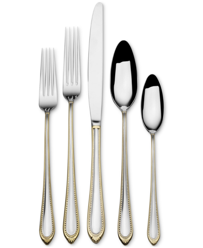 Mikasa Regent Bead Gold 65 Piece Flatware Set In Grey Group