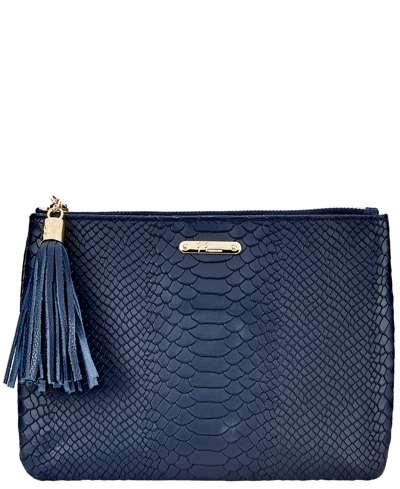 Gigi New York All In One Leather Clutch In Navy