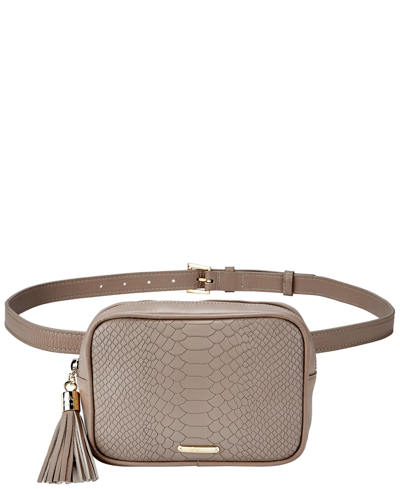 Gigi New York Kylie Leather Belt Bag In Stone