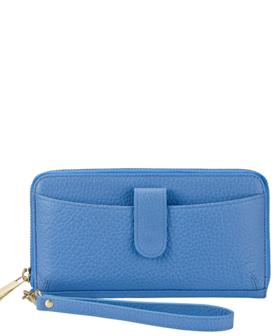 Gigi New York Women's City Phone Wallet In Cornflower Blue - Pebble Grain Leather