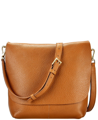 Gigi New York Andy Flap Leather Crossbody Bag In Camel