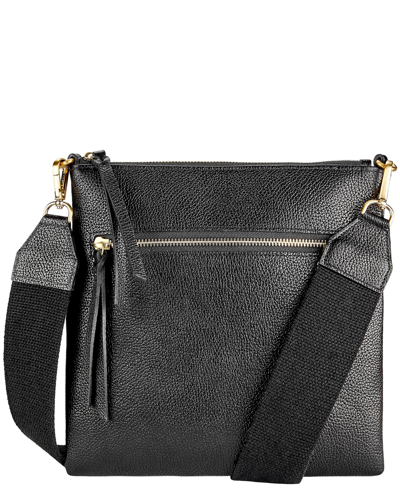 Gigi New York Kit Leather Messenger Bag In Black