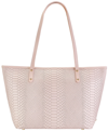 Gigi New York Teddie Python-embossed Leather Tote In Nude