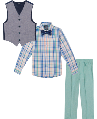 Nautica Toddler Boys Chambray Vest Set, 4 Piece In Green