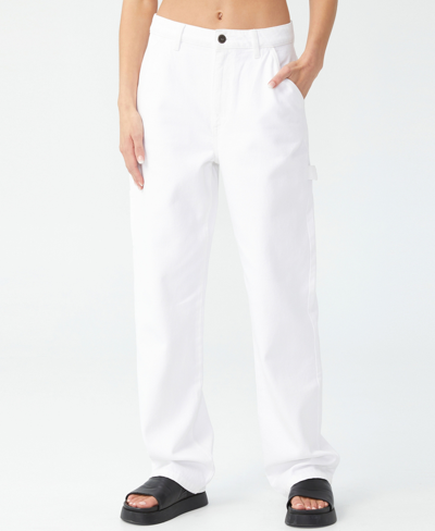 Cotton On Women's Low Rise Straight Jeans In White