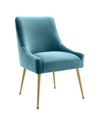 Tov Furniture Beatrix Velvet Side Chair In Sea Blue