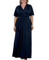 Kiyonna Plus Size India Flair Maxi Dress In Blue