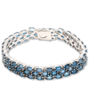Macy's Amethyst Triple Row Link Bracelet (17-3/8 Ct. T.w.) In Sterling Silver (also In London Blue Topaz, G In London Blue Topaz