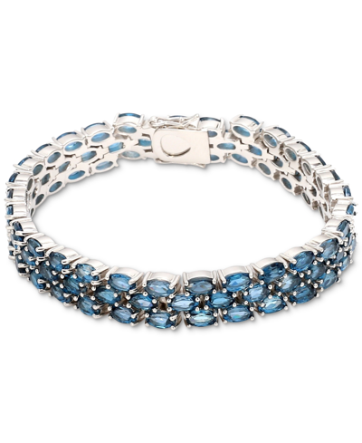 Macy's Amethyst Triple Row Link Bracelet (17-3/8 Ct. T.w.) In Sterling Silver (also In London Blue Topaz, G In Gold