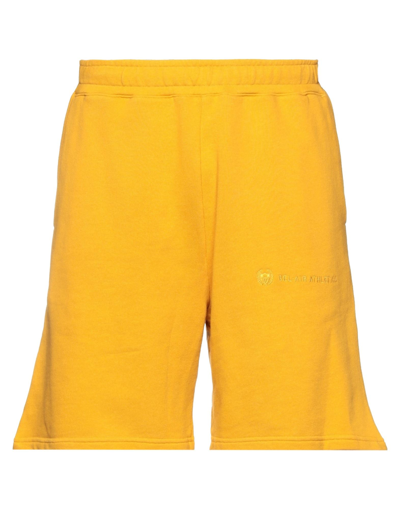 BEL-AIR ATHLETICS BEL-AIR ATHLETICS MAN SHORTS & BERMUDA SHORTS MARIGOLD SIZE XS COTTON