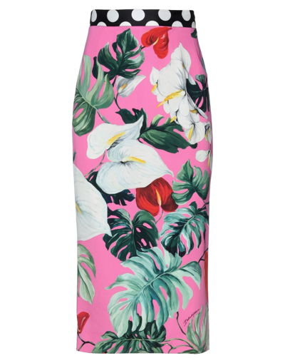 Dolce & Gabbana Midi Skirts In Pink