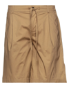 Grey Daniele Alessandrini Man Shorts & Bermuda Shorts Camel Size 28 Cotton In Beige