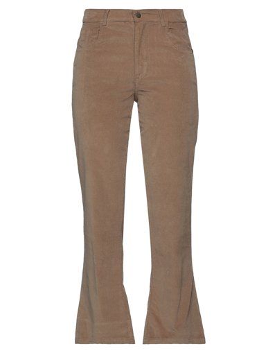 Merci .., Woman Pants Camel Size 10 Cotton, Elastane In Beige