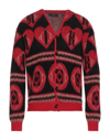 Amiri Logo Heart Mohair Blend Knit Cardigan In Red