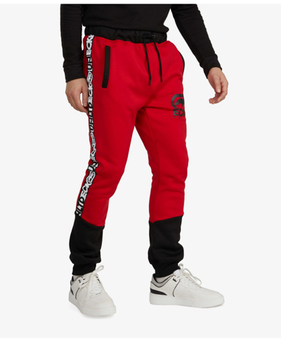 Ecko Unltd Men's Big And Tall Basic Blocked Tape Joggers In Red