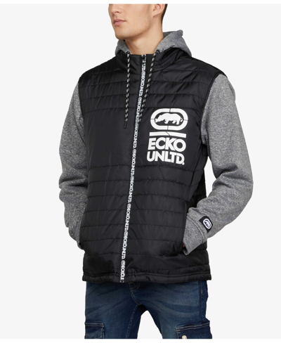 Ecko Unltd Men's Break It Down Hybrid Jacket In Black