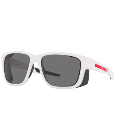 Prada Men's Polarized Sunglasses, 59 In White Rubber