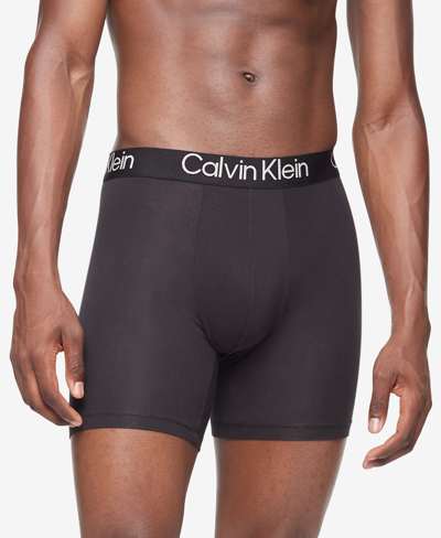 Calvin Klein Men's 3-pack Ultra Soft Modern Modal Boxer Briefs Underwear In Black