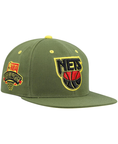 Mitchell & Ness Men's  X Lids Olive New Jersey Nets Dusty Nba Draft Hardwood Classics Fitted Hat