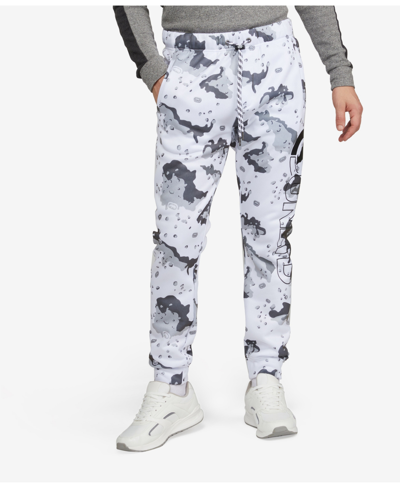 Ecko Unltd Men's Big And Tall Concealed Camo Fleece Joggers In White