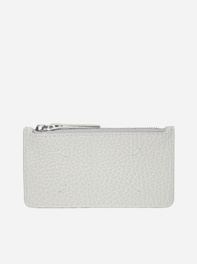 Maison Margiela Grained Leather Card Holder In White