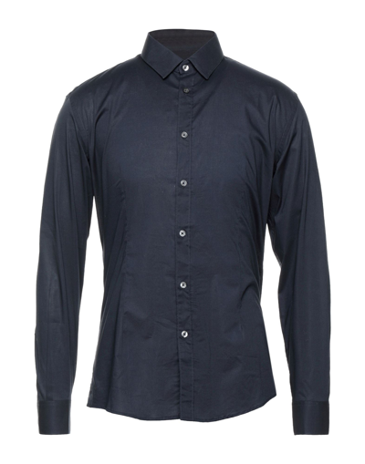 Grey Daniele Alessandrini Shirts In Dark Blue