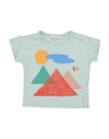 BOBO CHOSES BOBO CHOSES NEWBORN T-SHIRT LIGHT GREEN SIZE 3 ORGANIC COTTON