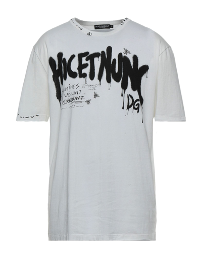 DOLCE & GABBANA DOLCE & GABBANA MAN T-SHIRT WHITE SIZE 36 COTTON