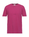 Saint Laurent Pink Rive Gauche Logo T-shirt In Purple