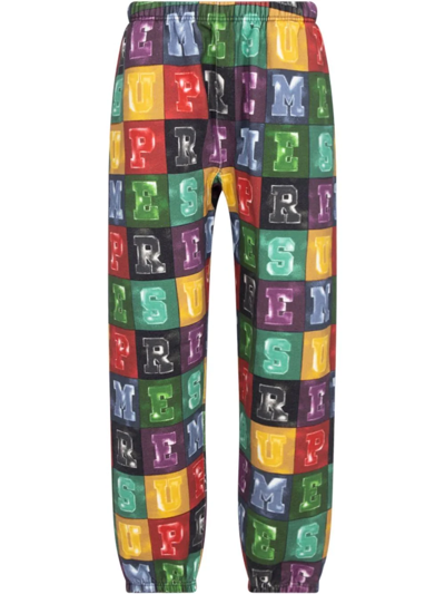 Supreme Blocks-print Track Pants In Green