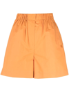 Nanushka Elasticated-waist Cotton Shorts In Orange