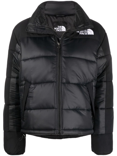 The North Face Logo-embroidered Feather-down Jacket In Black