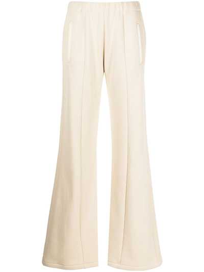 Amiri Paneled Cotton-jersey Wide-leg Track-pants In Neutral