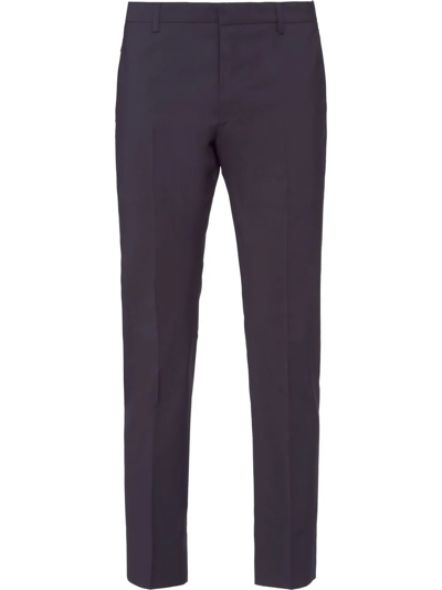 Prada Tailored Straight-leg Trousers In Blue