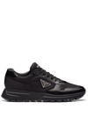 Prada Downtown Nappa Leather And Nylon Sneakers In Schwarz