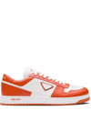 Prada Downtown Low-top Sneakers In White/orange