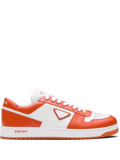 Prada Downtown 低帮板鞋 In White/orange