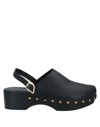 Ancient Greek Sandals Leather Clog With Studs Detail In Black