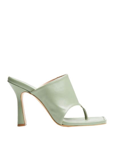 8 By Yoox Toe Strap Sandals In Sage Green