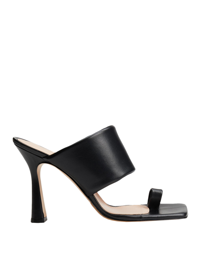 8 By Yoox Toe Strap Sandals In Black