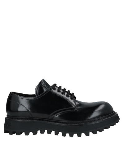 Dolce & Gabbana Leather Lace-up Derby Shoes In Black