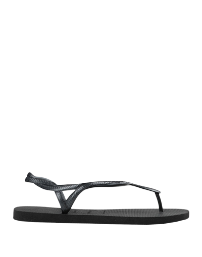 Havaianas Toe Strap Sandals In Black