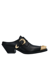 VERSACE VERSACE WOMAN MULES & CLOGS BLACK SIZE 7.5 CALFSKIN