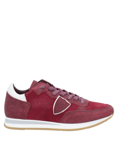 Philippe Model Sneakers In Maroon