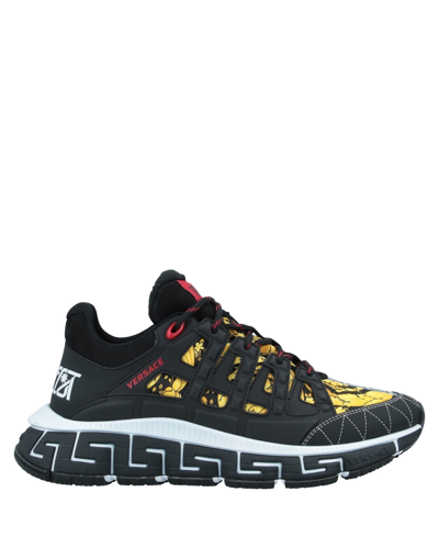 VERSACE VERSACE MAN SNEAKERS BLACK SIZE 9 TEXTILE FIBERS