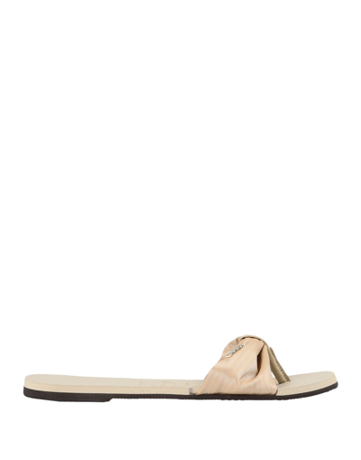 Havaianas Toe Strap Sandals In Beige