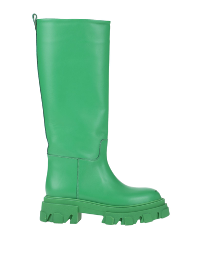 Gia Couture Knee Boots In Green