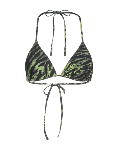 Ganni Bikini Tops In Acid Green