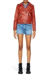 Walter Baker Allison Leather Moto Jacket In Chili