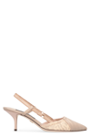 Dolce & Gabbana Corset-style Satin Slingback Pumps In Beige